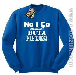 No i co zrobisz buta nie zjesz- Klasyczna bluza męska niebieska