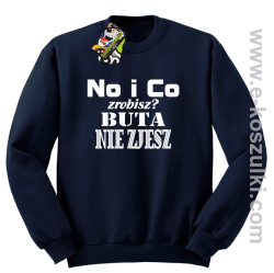 No i co zrobisz buta nie zjesz- Klasyczna bluza męska granatowa