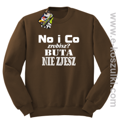 No i co zrobisz buta nie zjesz- Klasyczna bluza męska brązowa