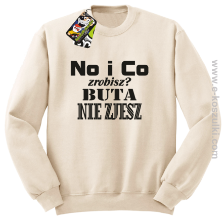 No i co zrobisz buta nie zjesz- Klasyczna bluza męska beżowa