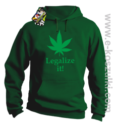 Legalize it gandzia ganja - bluza z kapturem zielona