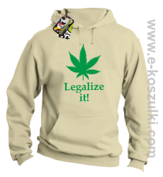 Legalize it gandzia ganja - bluza z kapturem beżowa