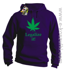 Legalize it gandzia ganja - bluza z kapturem fioletowa