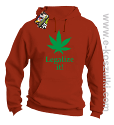 Legalize it gandzia ganja - bluza z kapturem pomarańczowa