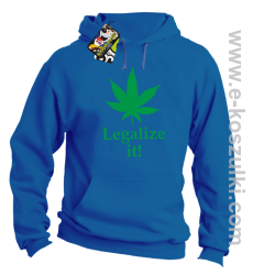 Legalize it gandzia ganja - bluza z kapturem niebieska