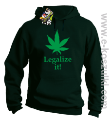 Legalize it gandzia ganja - bluza z kapturem butelkowy zielony