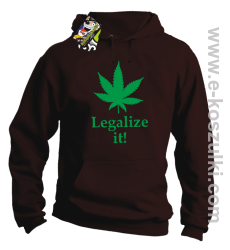 Legalize it gandzia ganja - bluza z kapturem brązowa