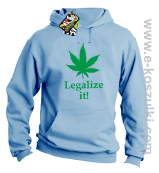 Legalize it gandzia ganja - bluza z kapturem błękitna