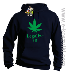 Legalize it gandzia ganja - bluza z kapturem granatowa