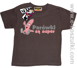 Parówki są super koszulka dziecięca - brązowy