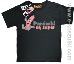 Parówki są super koszulka dziecięca - czarny