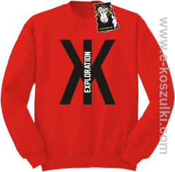 ten X Exploration - bluza na zimę bez kaptura czerwona