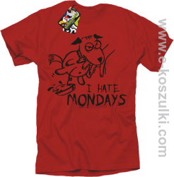 I hate mondays - koszulka męska czerwony