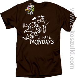 I hate mondays - koszulka męska brązowy