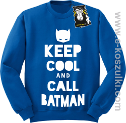 keep cool and call batman - modna bluza niebieska