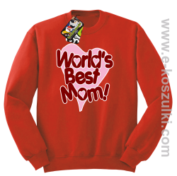 Worlds Best Mom - bluza STANDARD bez kaptura czerwona
