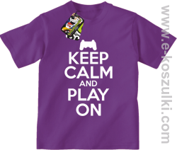Keep calm and play on konsola - koszulka dziecięca fioletowa