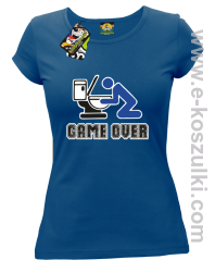 Game over po imprezie - koszulka damska niebieska
