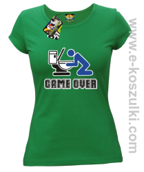 Game over po imprezie - koszulka damska zielona