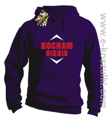Kocham siebie - bluza z kapturem fioletowa