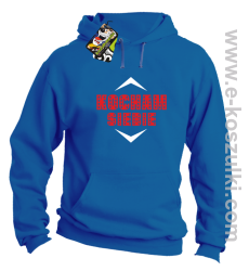 Kocham siebie - bluza z kapturem niebieska