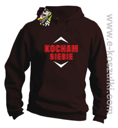 Kocham siebie - bluza z kapturem brązowa