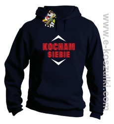Kocham siebie - bluza z kapturem granatowa