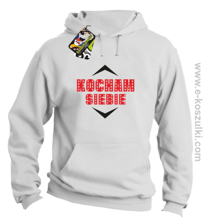 Kocham siebie - bluza z kapturem biała