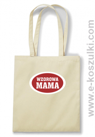 Wzorowa mama plakietka - Eco torba beżowa