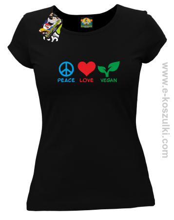 Peace Love Vegan - koszulka damska 