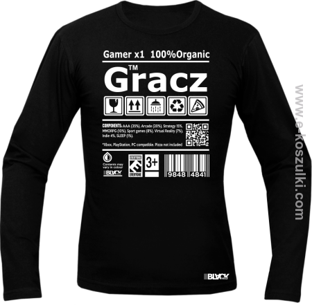 Gracz GAMER - longsleeve męski 