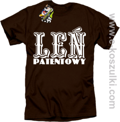 Leń patentowy - koszulka męska brązowy

