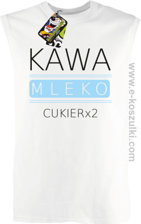 Kawa mleko cukier - bezrękawnik męski biała