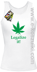 Legalize it gandzia ganja - top damski biały