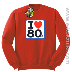 I love 80s- bluza z nadrukiem bez kaptura 
czerwony