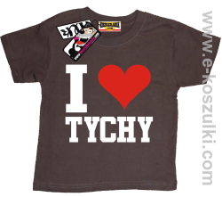 I love Tychy koszulka dziecięca - brązowy