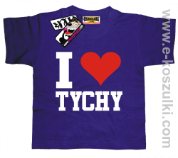 I love Tychy koszulka dziecięca - fioletowy