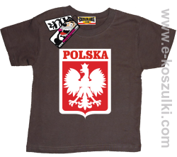 Polska koszulka dziecięca - brązowy