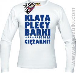 Klata, plecy, barki - longsleeve męski - biały