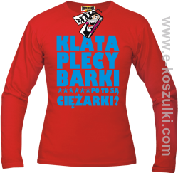 Klata, plecy, barki - longsleeve męski - czerwony
