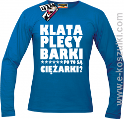 Klata, plecy, barki - longsleeve męski - niebieski