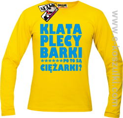 Klata, plecy, barki - longsleeve męski  - żółty