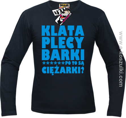 Klata, plecy, barki - longsleeve męski - czarny