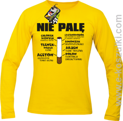 Nie palę bo to szkodzi zdrowiu - longsleeve zółty