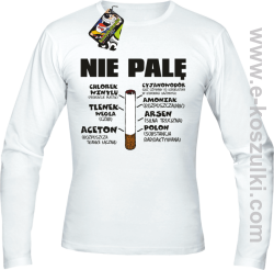 Nie palę bo to szkodzi zdrowiu - longsleeve biały