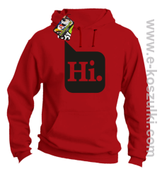 Hi. ! - bluza z kapturem czerwona