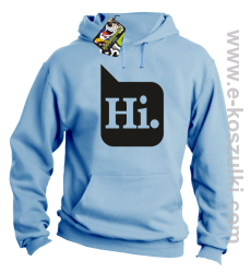 Hi. ! - bluza z kapturem błękitna