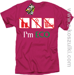 I'm ECO No EAT - koszulka męska fuchsia