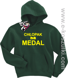 Chłopak na medal bluza dziecięca - butelkowy