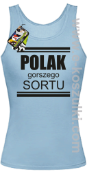 POLAK gorszego sortu - bezrękawnik męski top damski błękitny